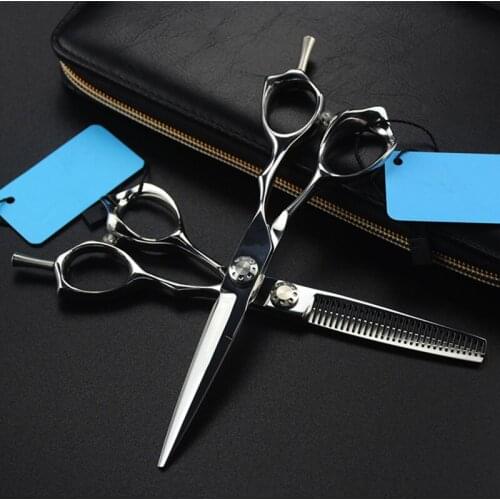 Professional japan 440c 6 inch Ice calcination hair scissors cutting barber makas haircut thinning shears hairdressing scissors