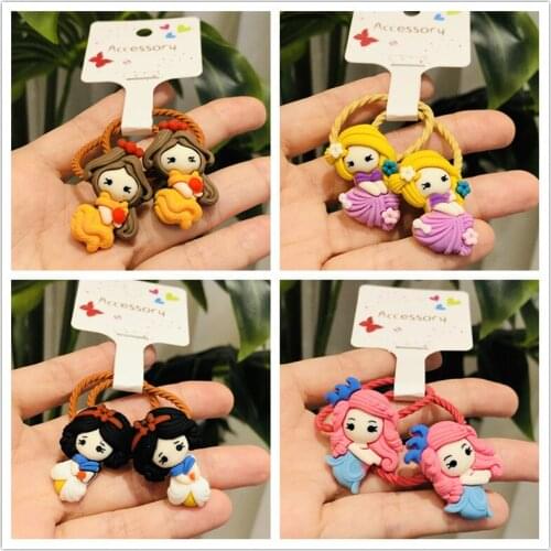 2Pcs/set Little Girls Hair Accessories Children Rubber Bands Scrunchies Elastic Hair Bands Kids Headband Decorations Ties Gum