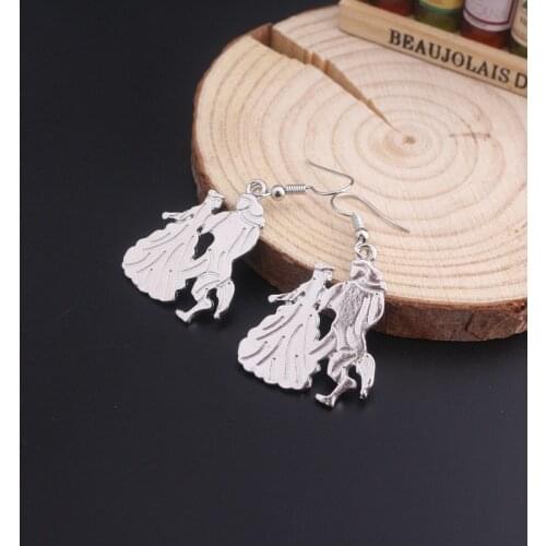 Anime Beauty and Beast Bell Earrings, AliExpress Hot Sale, Pendant Earrings, Bell Earrings Lovers Gift, Anime Jewelry