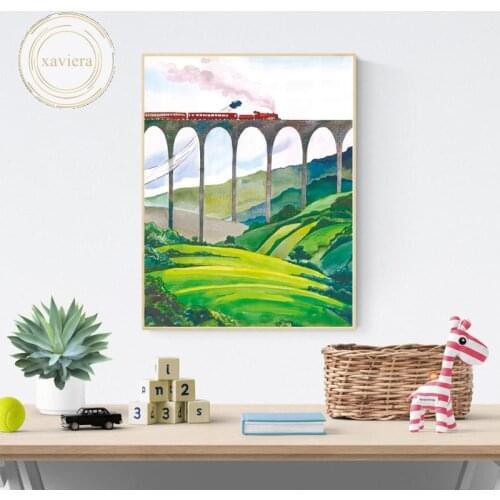 Modern Cartoon Castle School Express Canvas Painting Children Room Decoration Wall Art Posters and Prints Minimalist Pictures