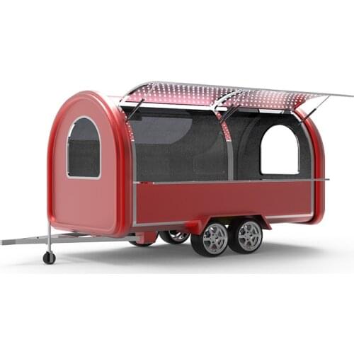 Italian Horse Trailer Food Truck Cart Stainless Steel Fried Chicken Mobile Catering Food Cart Trailer With Porch