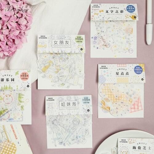 XINAHER 40Pcs/Bag dot girl food mini paper sticker package DIY diary decoration sticker album scrapbooking