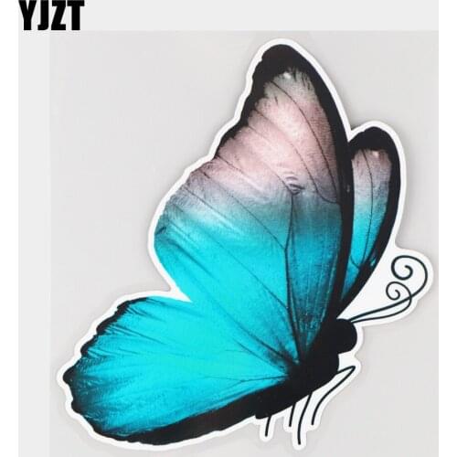 YJZT 13.2×14.6CM Natural Beauty Beautiful Butterfly Animal Car Sticker Fashion Window Decoration Decals 21A-0232