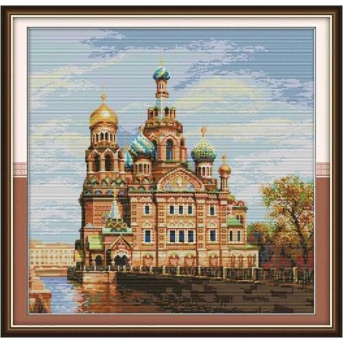 YZXINYUAN Castle painting counted scenery Cross Stitch Set DIY DMC Chinese Cross-stitch Kit Embroidery Needlework Home Decor