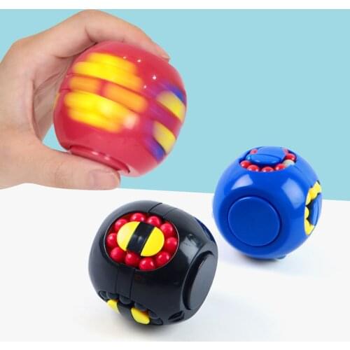 Fun Anti-Anxiety Cube Hand Spinner Fingertip Gyroscope Toy with Lanyard for Kids Adults Christmas Birthday Gift