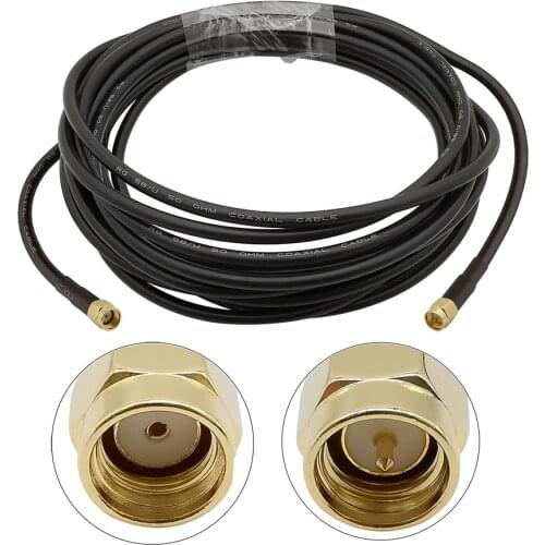 1Pcs Low-loss SMA Male to RP SMA Male Plug Cable RG58 RF Connector Adapter WIFI Antenna Extension Cable 1M 2M 3M 5M