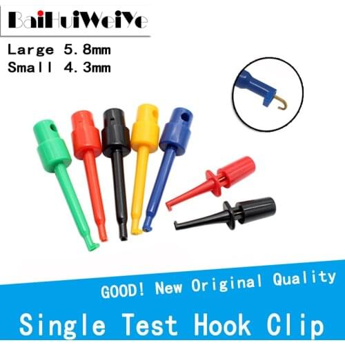 10pcs Round Colored Single Test Hook Clip Test Probe For Electronic Testing IC Grabber Large Round Crocodile Clip Hook Test Clip
