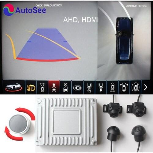 12 kinds of view mode, 3D Key-Max car 360 degree camera AVM all around view panorama video recording DVR can fill license number