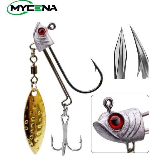 2 pcs/lot Fish Head hook 7g/10g/17g Double Hook Jig head hook fishing gear tackle carp fishing with swivel spoon