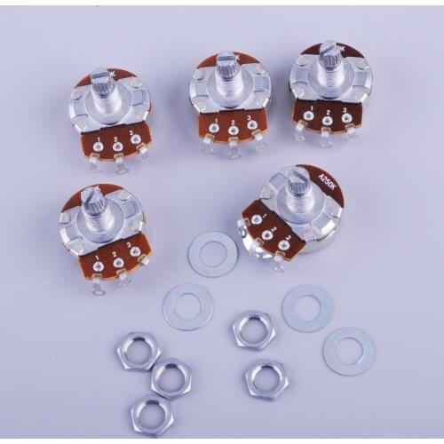 5pcs A250K Guitar Switch Knob OHM Taper Tone Pots Rotary Potentiometer 24mm base & 18mm Slit shaft Audio Tone Volume