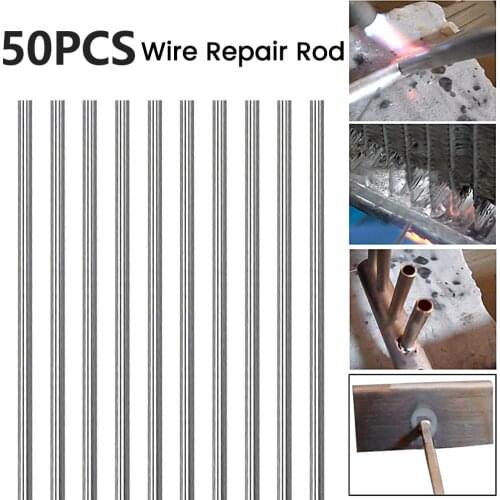 50pcs Low Temperature Aluminium Welding Rod Electrodes Silver Super Easy Melt Welding Rods Steel Welding Soldering Supplies