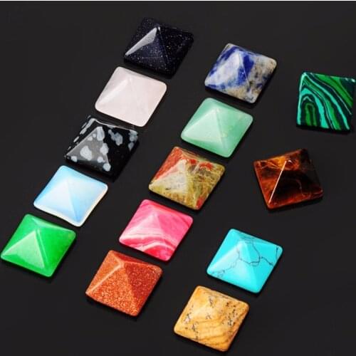 7 Pieces (seven chakra)-Graha Lapis lazuli Black Onyx Amethysts Agates Natural Stone Crystal Pyramid Healing & Reiki 12*12mm