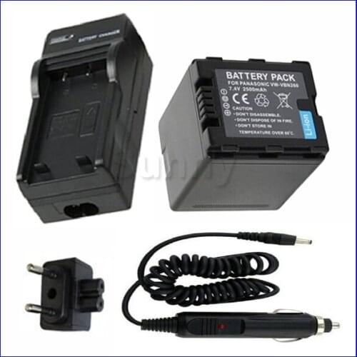 Battery+Charger for PANASONIC VW-VBN260 and HC-X800,HC-X900,HC-X900M,HC-X900MK,HDC-SD800,HDC-SD900,HDC-HS900,HDC-TM900 Camcorder