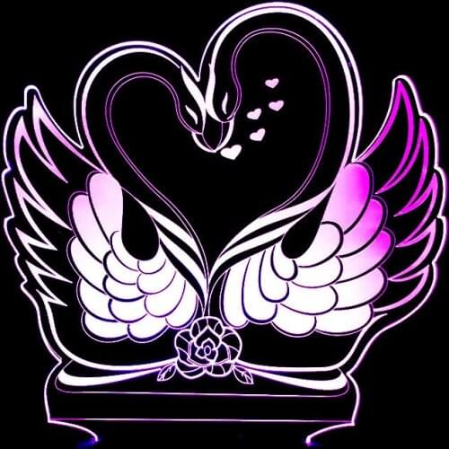 Acrylic Swan 3d Lamp 7 color change 3d Night Light Remote Touch switch Usb Led Kids Lamp Bedroom lamps for children