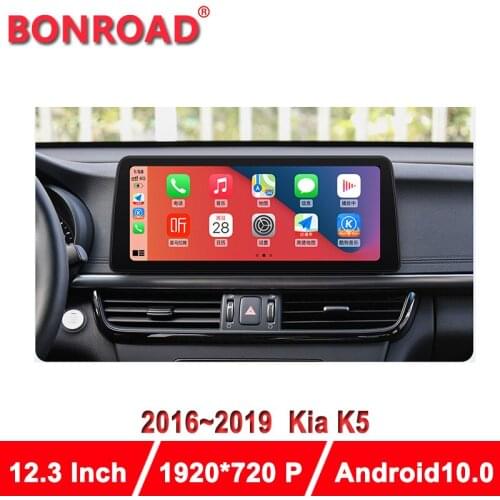 Bonroad 12.3'' Android 10 Car Mutilmedia Player For KIA Optima K5 2016-2019 GPS Navigation Radio Carplay 1920*720P 4G LTE