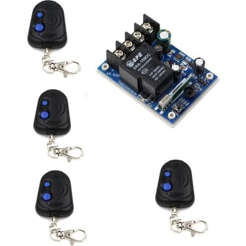 Free Shipping Wireless Remote Control Switches DC 12V 24V 36V 48V 30A Relay Wide Voltage Receiver With 4pcs Transmitters 315/433