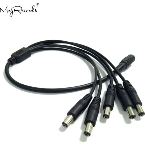 Free Shipping CCTV Security Camera 2.1mm 1 to 5 Port Power Splitter Cable 12V DC FC