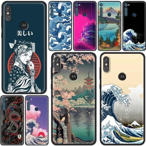 Case for Motorola Moto G9 Play One Fusion Plus G8 Power Lite Soft Funda Hype G Stylus E6s E7 Phone Cover Japanese Style Art Capa