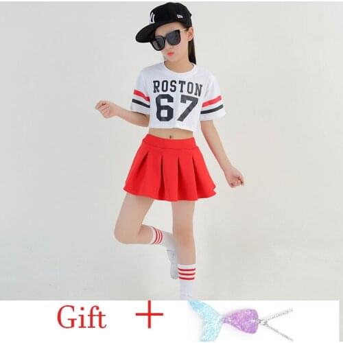 Childrens Clothing Girl Set 10 12 14 16 18years Jazz Hip Hop Dance Costumes for Girls Teenage Tops Skirt 2PCS Clothing