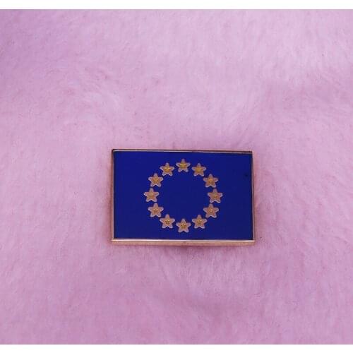 The European Union flag pin EU stars country political decor