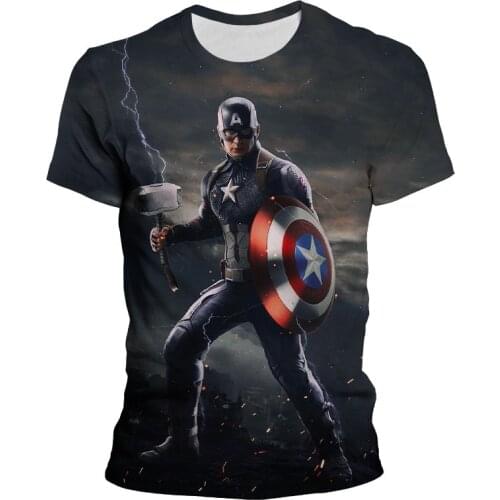 Captain America Tshirt Men T Shirt Summer Fashion Short Sleeve Womens Clothes Marvel Hero 3D Print Boy Girl Kids T-shirts