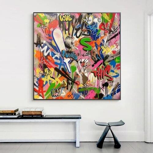 Graffiti Colorful Canvas Poster Abstract Wall Art Painting Nordic Posters and Prints Wall Pictures for Living Room Home Decor