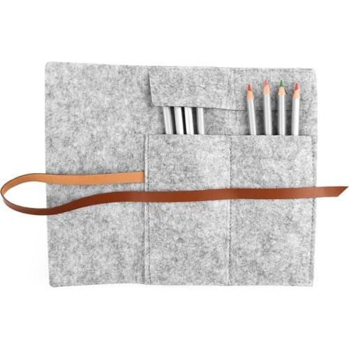 PU Leather Pen Holder Cosmetic Brush Bag Brushes Organizer Make Up Tools For Travel Empty Storage Holder