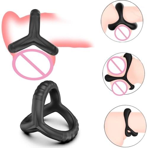 Sexy Adult Games Male Silicone Cock Penis Rings BDSM Scrotum Bind Delay Ejaculation Erection Rings Sex Toys For Men Couple Shop