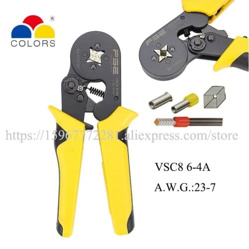 Mini-type self-adjustable crimping plier fasen tool 0.08-10mm2 Hand tools VSC8 6-4A Special 26-7AWG pipe clamp Tweezers Knife