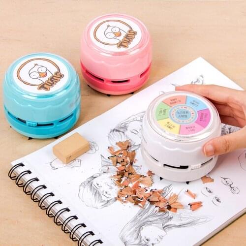 Tenwin Electric Vacuum Cleaner Desk Set Desktop Mini Auto Portable Cordless Dust Sweeper For Kids Gift Office School Supplies