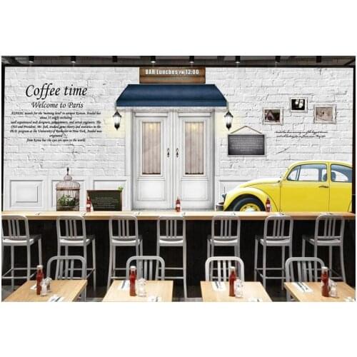 Custom mural 3d wall mural on the wall Retro street view brick wall cafe background home decor photo wallpaper for walls 3 d