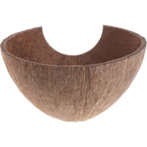 Reptile Hide Habitat Natural Coconut Shell Lizard Spider Small Animal Cave House