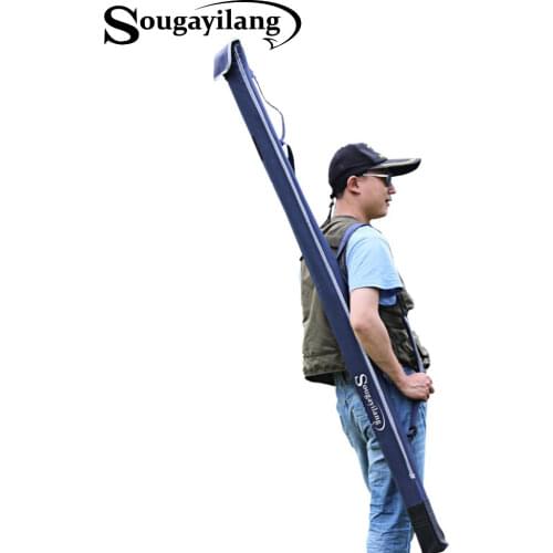 Sougayilang 1.6m/5.25FT Folding Fishing Rod Bag For Lure Fishing Rod Neoprene Bag Rod Tackle Tube Storage Bag Fishing Cases