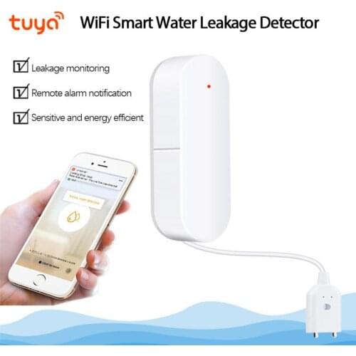 Home Tuya Smart Water Leakage Sensor WiFi Connection Water Immersion Detector APP Remote Protection Home Security Alarm System