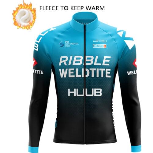 Cycling Jersey 2021 HUUB Team Winter Thermal Fleece Cycling Clothing Outdoor Riding Bike MTB Long Sleeves Bicycle Bike Jersey