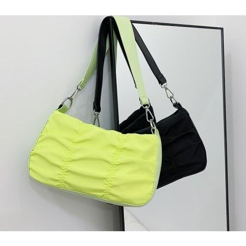 Women Simple Oxford Handbag Totes Portable Pleated Fashion Underarm Shoulder Bags Travel Street Female Girl Clutches Purse