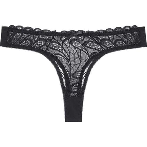 Womens G-String Femme T-back Thong Low-Rise String Ultra-thin Underwear Sexy Lace Womens Underpants Briefs Plus Size Lingerie
