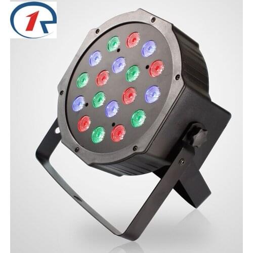 ZjRight 18x1W Led par Lights Red Green Blue DMX512 Master Slave Flat DJ stage club Controller disco bar wedding ceiling lights