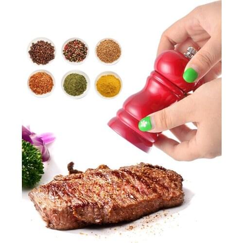 1PC Solid Wood Pepper Grinder Manual Pepper Grinder Black Pepper Cruet Pepper Baking Varnish Pepper Mill OK 1153