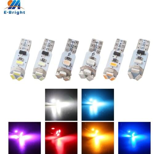 10pcs DC12V T5 W3W 3020 Led Dashboard Bulbs Car Indicator Map Warming Instrument Lights White Ice Blue Red Amber Pink