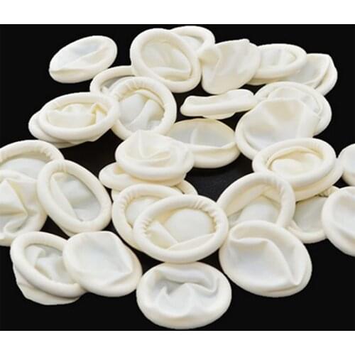 WUTA 32pcs 100% Natural Latex Finger Cots Craft Disposable Rubber Fingertip Nail Protection Cover Gloves Leather Sewing Easy