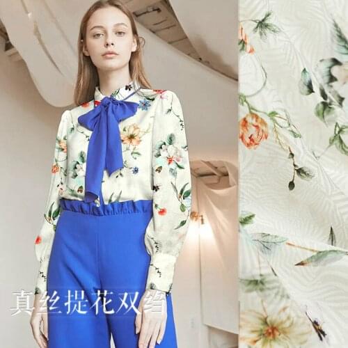 137cm wide jacquard silk fabric meter natural 14mm silk crepe de chine fabric dress jacquard fabric wholesale silk cloth