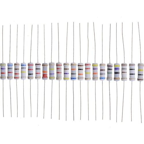 200Pcs 1W 5% Resistors Resistance Mixed Assortment Kit 20 Values 10ohm-1Mohm Aluminum Electrolytic Capacitors Resistors