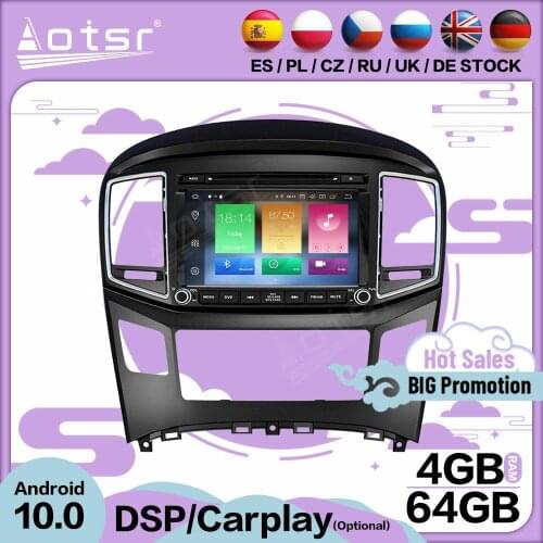 4+64GB Carplay Auto Multimedia Stereo Android Player For Hyundai H1 2016 2017 2018 GPS Navi Video Audio Radio Receiver Head Unit