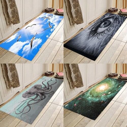 Abstract 3D series of flannel printing absorbent anti-skid home entry mat bathroom mat