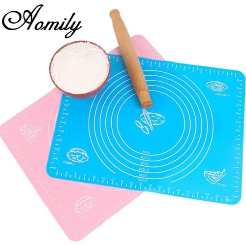 Aomily Silicone Cake Baking Mat Pad Cake Dough Liner Baking Oven Mat Baking Sheet Bakeware Birthday Cake Baking Kitchen Tools