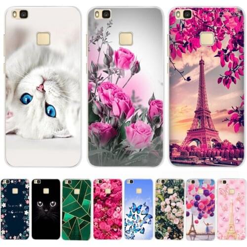 For Cover Huawei P9 Lite Case Cute Animal Black Silicon Soft TPU for Funda Huawei P9 Lite Case 2016 P 9 P9Lite Phone Back Cases