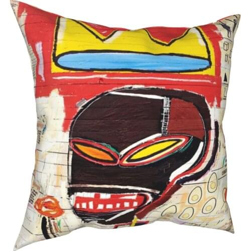 Kings 2 Art Tees Pillowcase Soft Polyester Cushion Cover Gift Basquiat Jean Michel Pillow Case Cover Bedroom Zipper 40X40cm