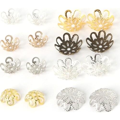 10x4mm 100pcs Iron Flower End Beads Caps For Jewelry Making Bracelet Necklace DIY Jewelry Findings