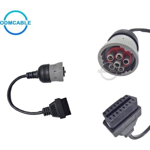 OBDII to 6 pin vocom diagnosis cable vocom OBD2 contact cables 16 pin to 6 pin diagnostic scanner cable